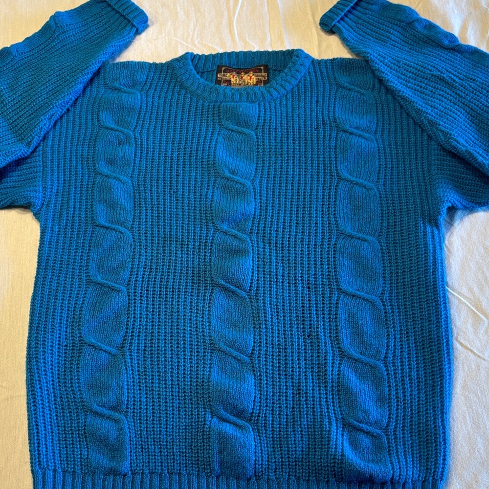 VTG Ralph Lauren 100% Wool Teal Blue Sweater , XL , $25